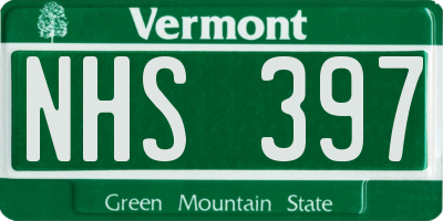 VT license plate NHS397