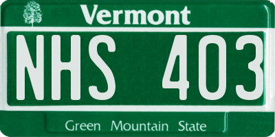VT license plate NHS403