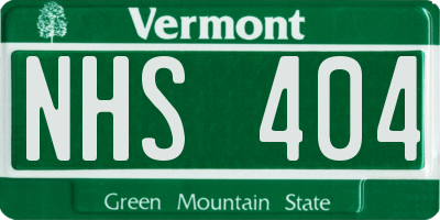 VT license plate NHS404