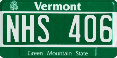VT license plate NHS406