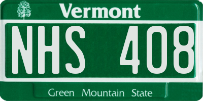 VT license plate NHS408