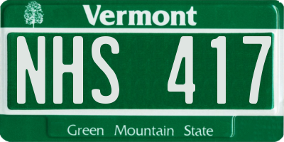 VT license plate NHS417