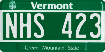 VT license plate NHS423