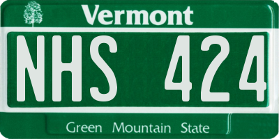 VT license plate NHS424