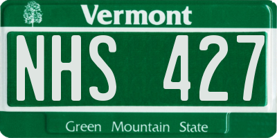 VT license plate NHS427