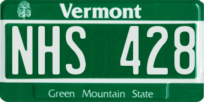 VT license plate NHS428
