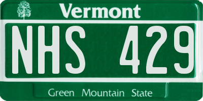VT license plate NHS429