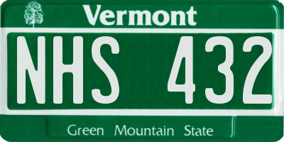 VT license plate NHS432