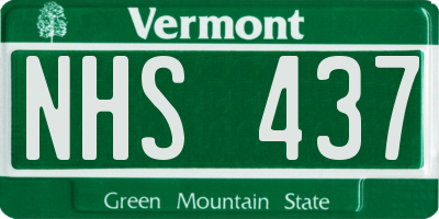 VT license plate NHS437