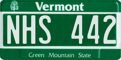 VT license plate NHS442