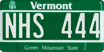 VT license plate NHS444