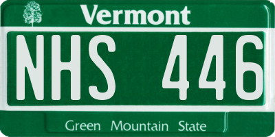 VT license plate NHS446
