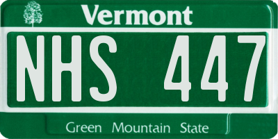 VT license plate NHS447