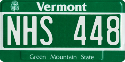 VT license plate NHS448