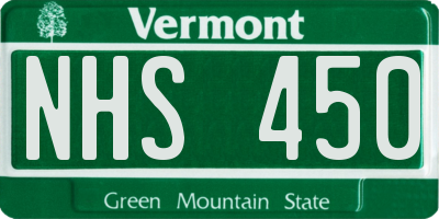 VT license plate NHS450