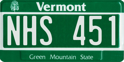 VT license plate NHS451