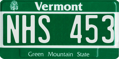 VT license plate NHS453