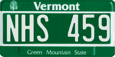 VT license plate NHS459