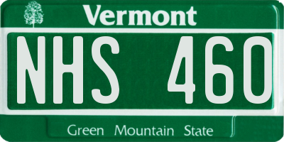 VT license plate NHS460