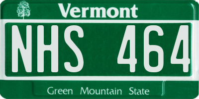 VT license plate NHS464