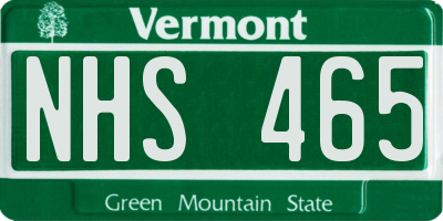VT license plate NHS465