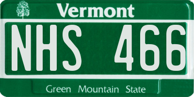 VT license plate NHS466