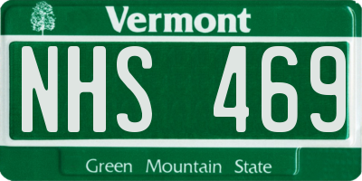 VT license plate NHS469