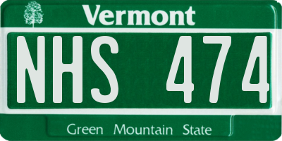 VT license plate NHS474
