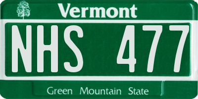 VT license plate NHS477