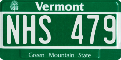 VT license plate NHS479