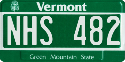 VT license plate NHS482