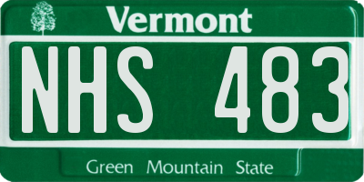 VT license plate NHS483