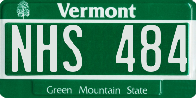 VT license plate NHS484