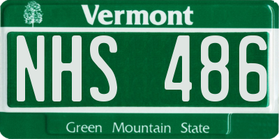 VT license plate NHS486