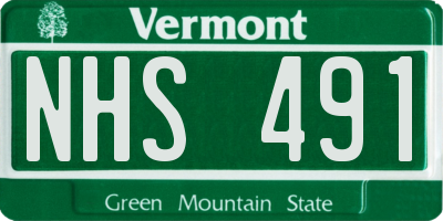 VT license plate NHS491