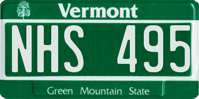 VT license plate NHS495