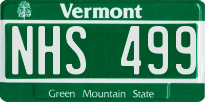VT license plate NHS499
