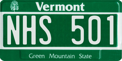 VT license plate NHS501