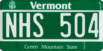 VT license plate NHS504