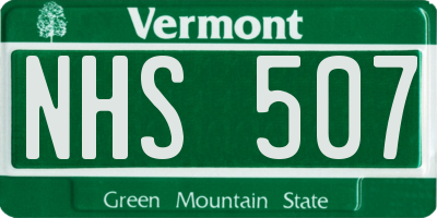 VT license plate NHS507
