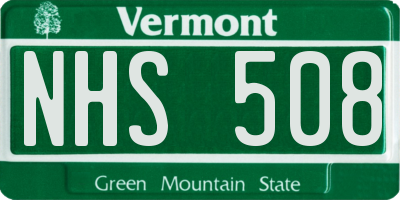 VT license plate NHS508