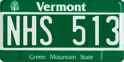 VT license plate NHS513