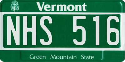 VT license plate NHS516