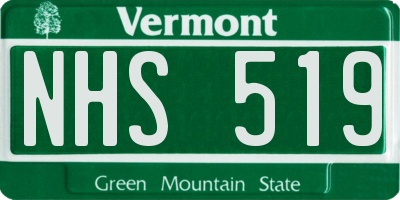 VT license plate NHS519