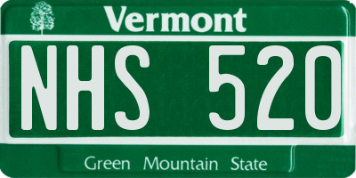 VT license plate NHS520