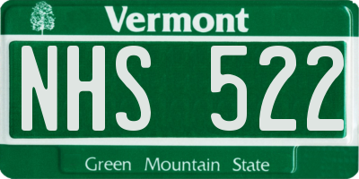 VT license plate NHS522