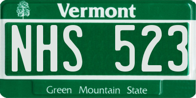 VT license plate NHS523