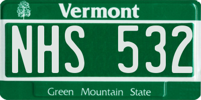 VT license plate NHS532