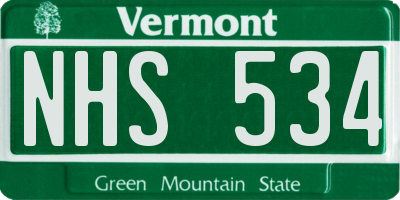 VT license plate NHS534