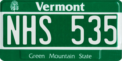 VT license plate NHS535